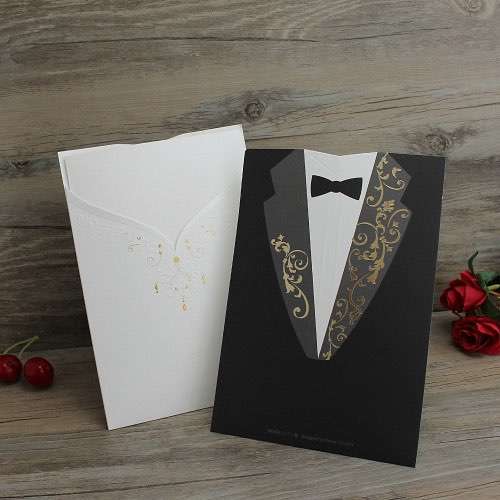 Wedding Invitation Card Wedding Dress and Western Suit Pocket Customized Wedding Supplies 